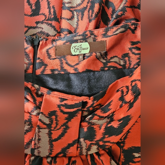 Anthropologie X Eva Franco Red/Black Floral Pattern Skirt - Picture 5 of 7